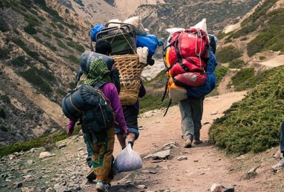 Tipping your guides in Nepal during a trekking adventure.
